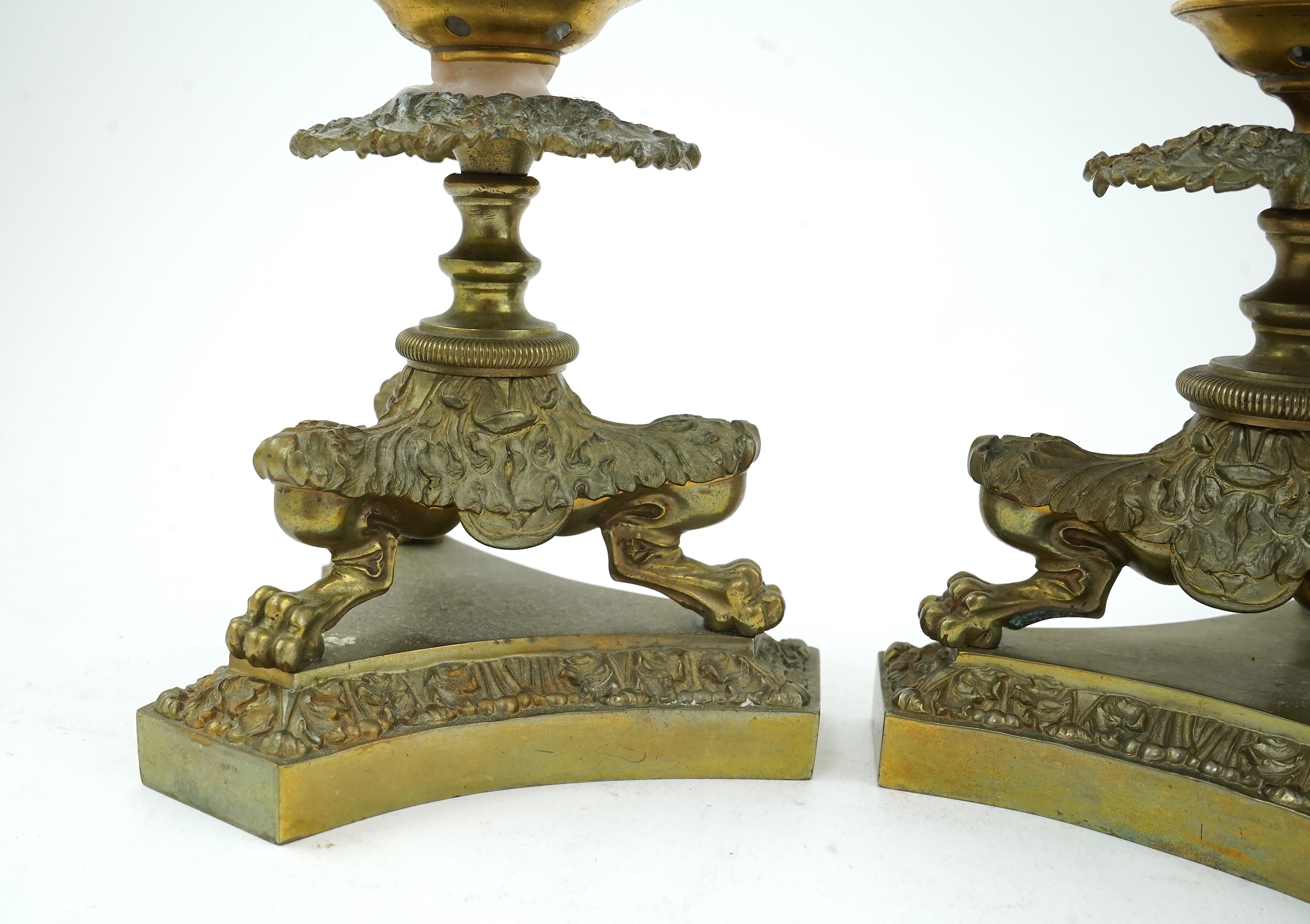 A pair of Empire style ormolu storm lanterns, 19th century